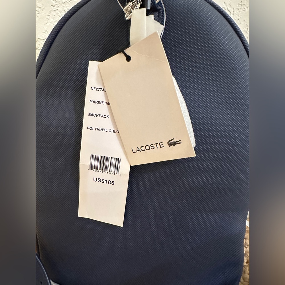Authentic Lacoste Daily Classic Coated Piqué Canvas Backpack - Picture 11 of 13